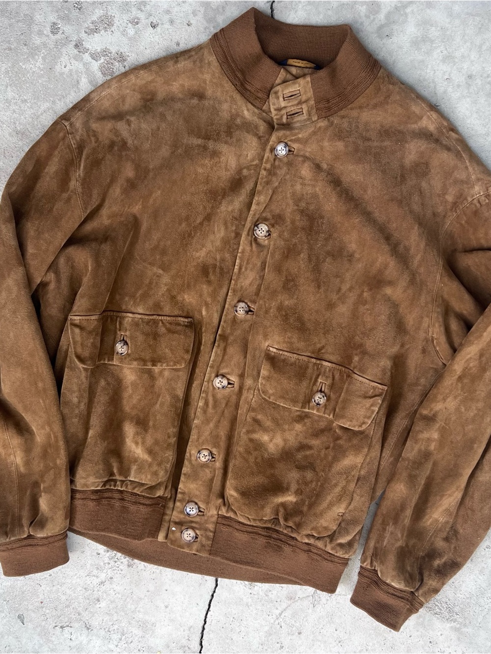 Vintage Coach Made in Italy Brown Suede A-1 Valstarino Bomber Flight Jacket M